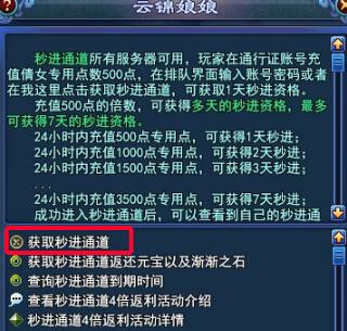 充值秒进通道