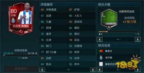 达尼洛数值解析 FIFA足球世界最强后腰剧情