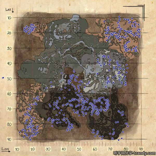 方舟生存进化各地图资源分布位置一览
