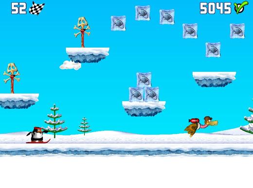企鹅战雪人图片