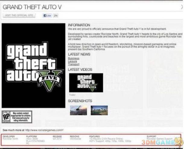 《GTA5》发售日期辟谣 不可能2013年之前上市