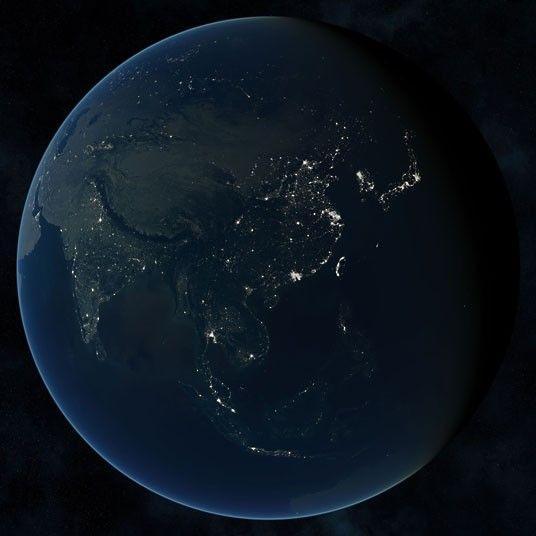 夜景卫星图看各国经济 