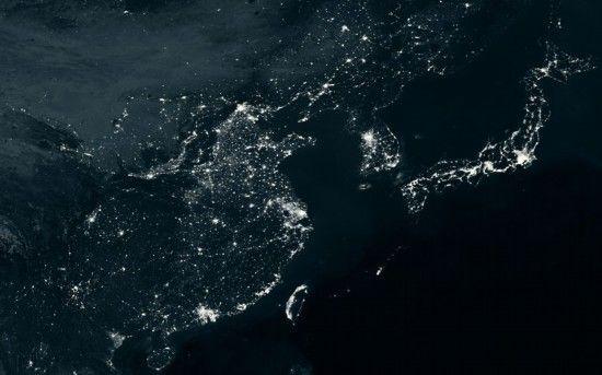 夜景卫星图看各国经济 