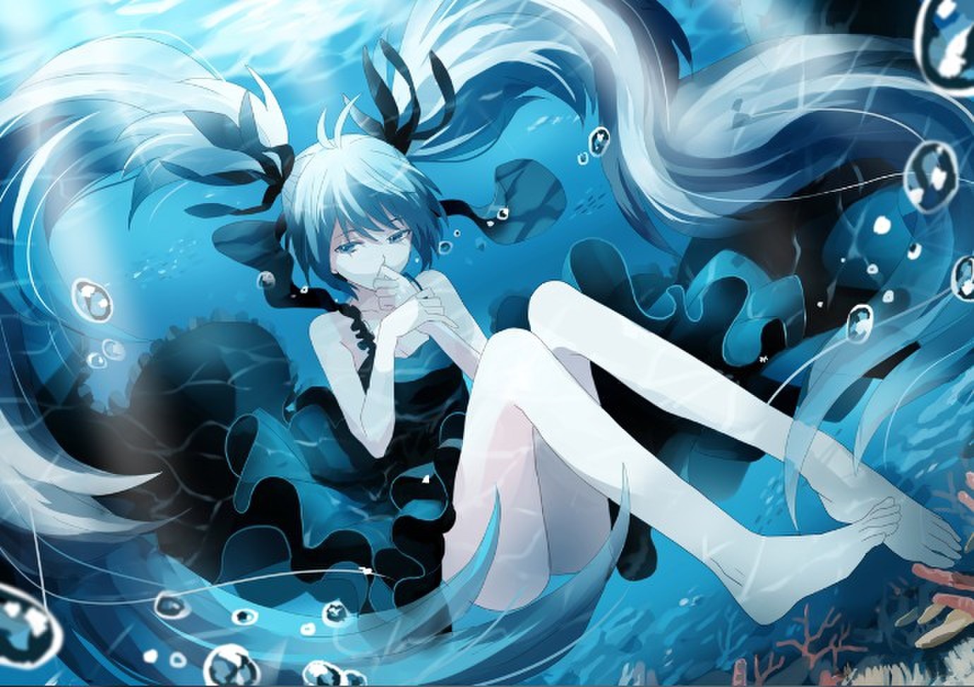 初音溺水图片