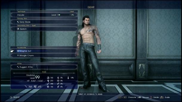 《最终幻想15》服装DLC演示 肌肉猛男秀八块腹肌