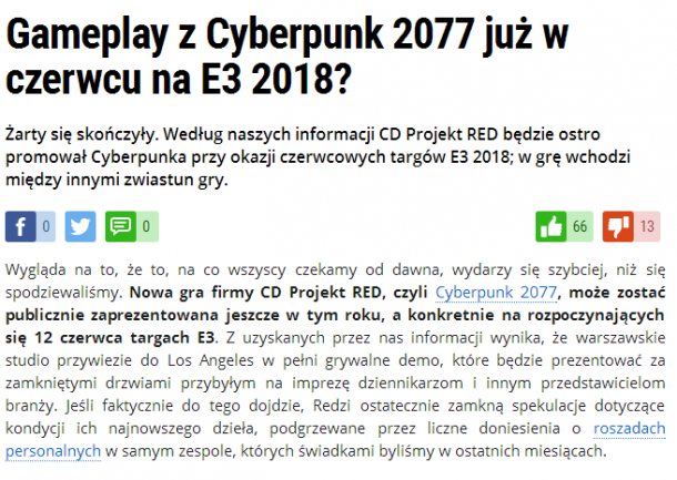 波蘭網(wǎng)站爆料 《賽博朋克2077》將參加今年E3展