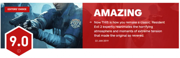 《生化危机2：重制版》IGN 8.8分 经典游戏重制新标杆