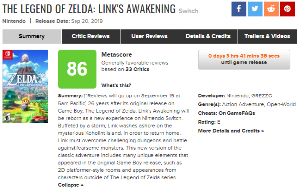 大师级经典重制 《塞尔达传说：织梦岛》IGN9.4分高评