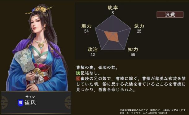 《三國志14》新武將崔氏介紹 美麗人妻愛打扮被賜死