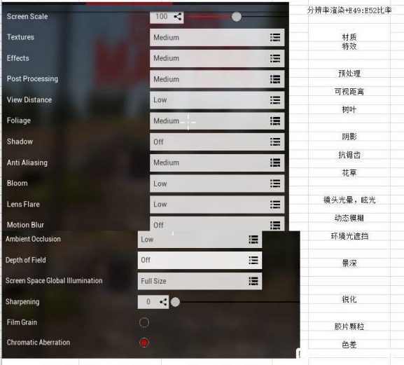 死亡物质画面设置界面中文翻译一览
