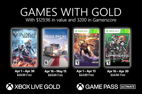 Xbox金会员4月免费游戏阵容公布